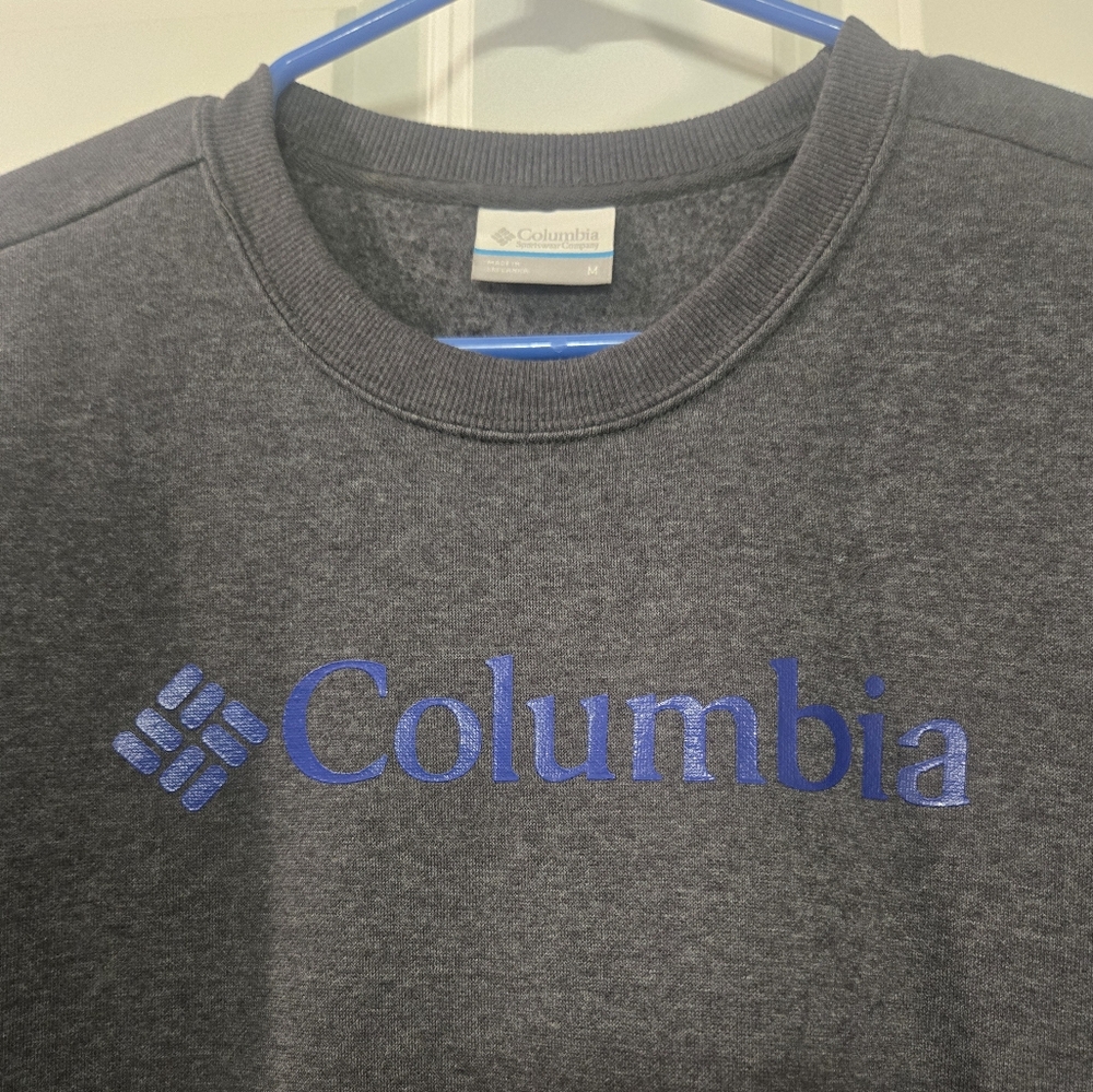 Columbia Dark Gray Sweatshirt with Blue Logo Women's Size M